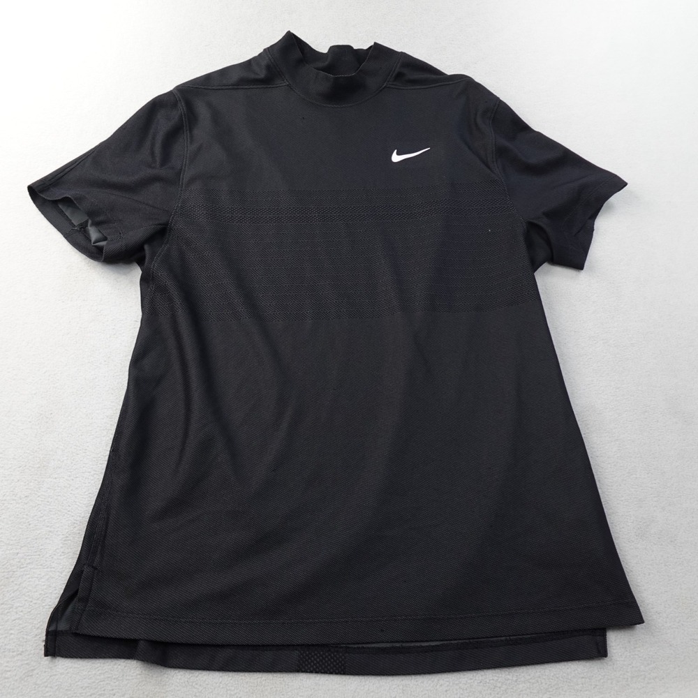 Nike Tiger Woods Golf Shirt Mens M Black Dri-FIT ADV Mock Neck DR5324